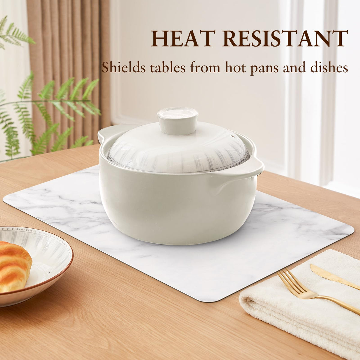 QIYI placemats heat-resistant layer shields tabletops from hot dishes