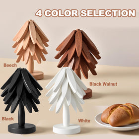 QIYLQE tree-design trivet adds stylish kitchen decor while guarding surfaces.