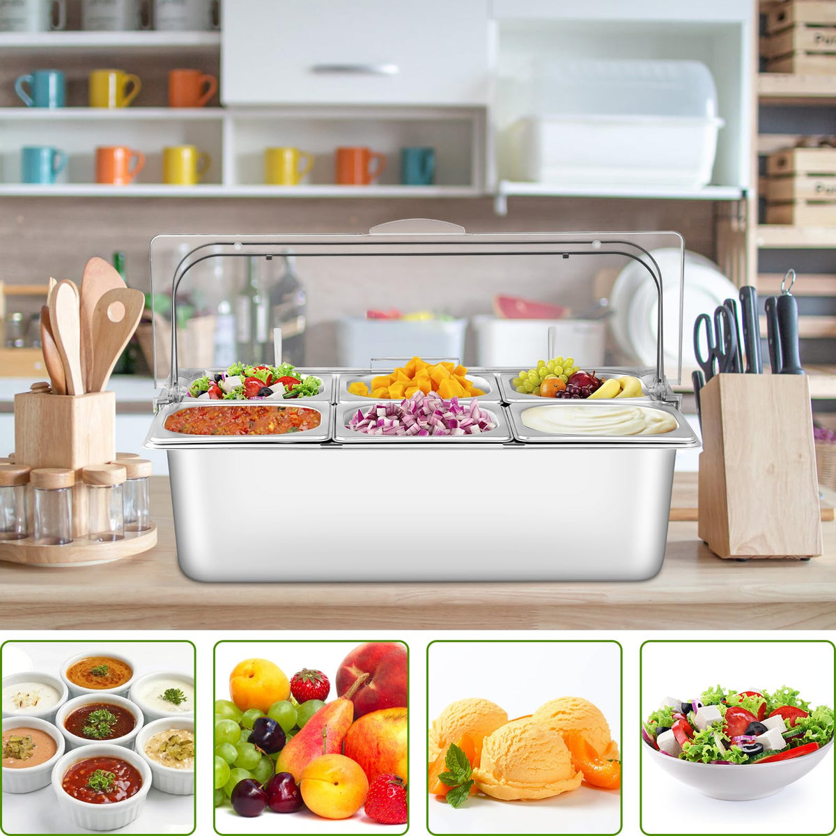 Qmeeki clear roll-top lid provides visibility while preserving freshness