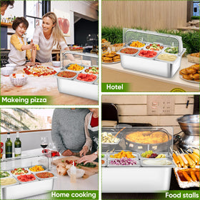 Qmeeki ice-cooling function supports salads and seafood on display