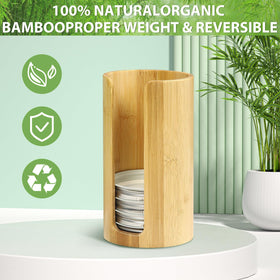 QOOMABA bamboo lid box for regular lids ensures neat stacking and quick access.