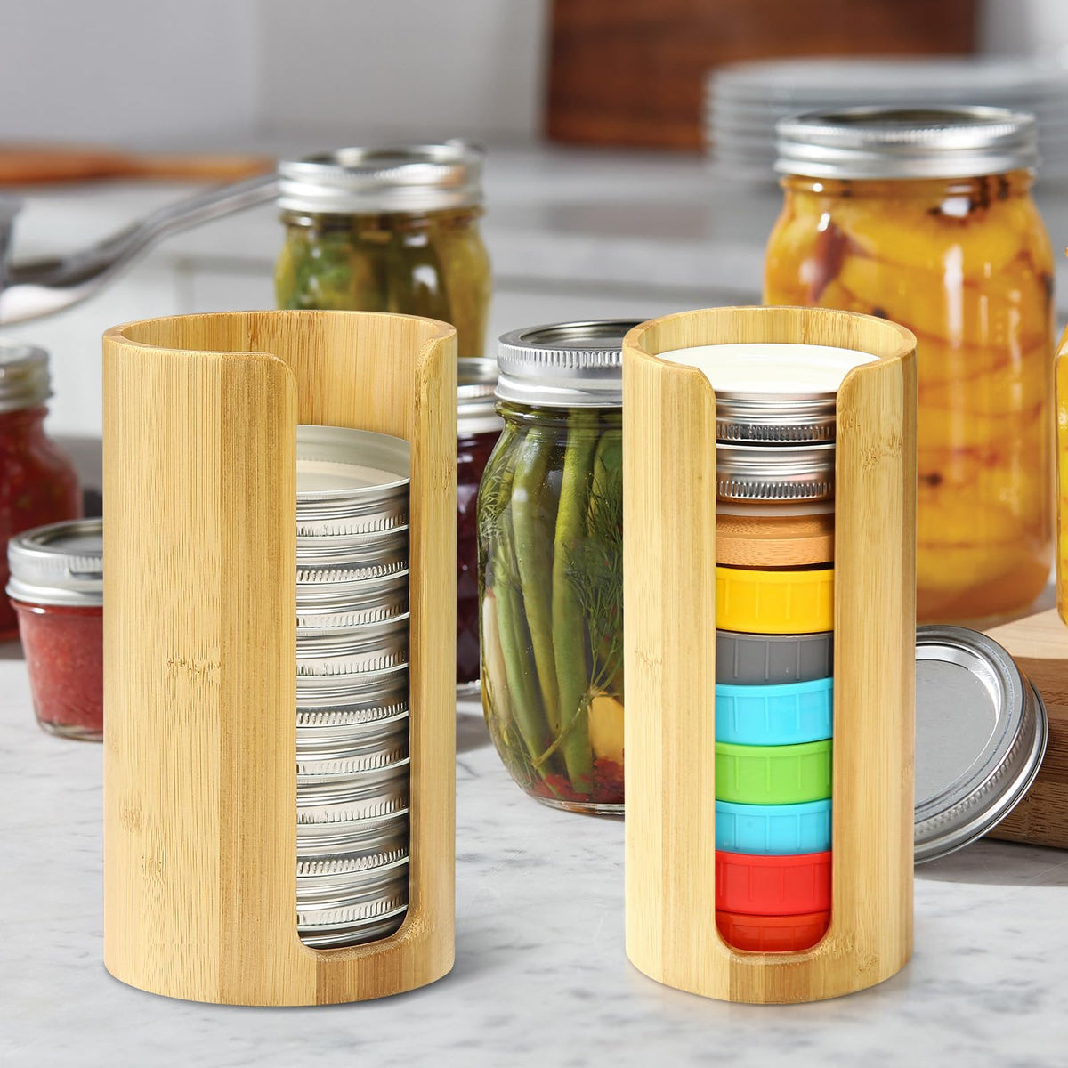 QOOMABA eco-friendly bamboo construction adds natural warmth to storage spaces.