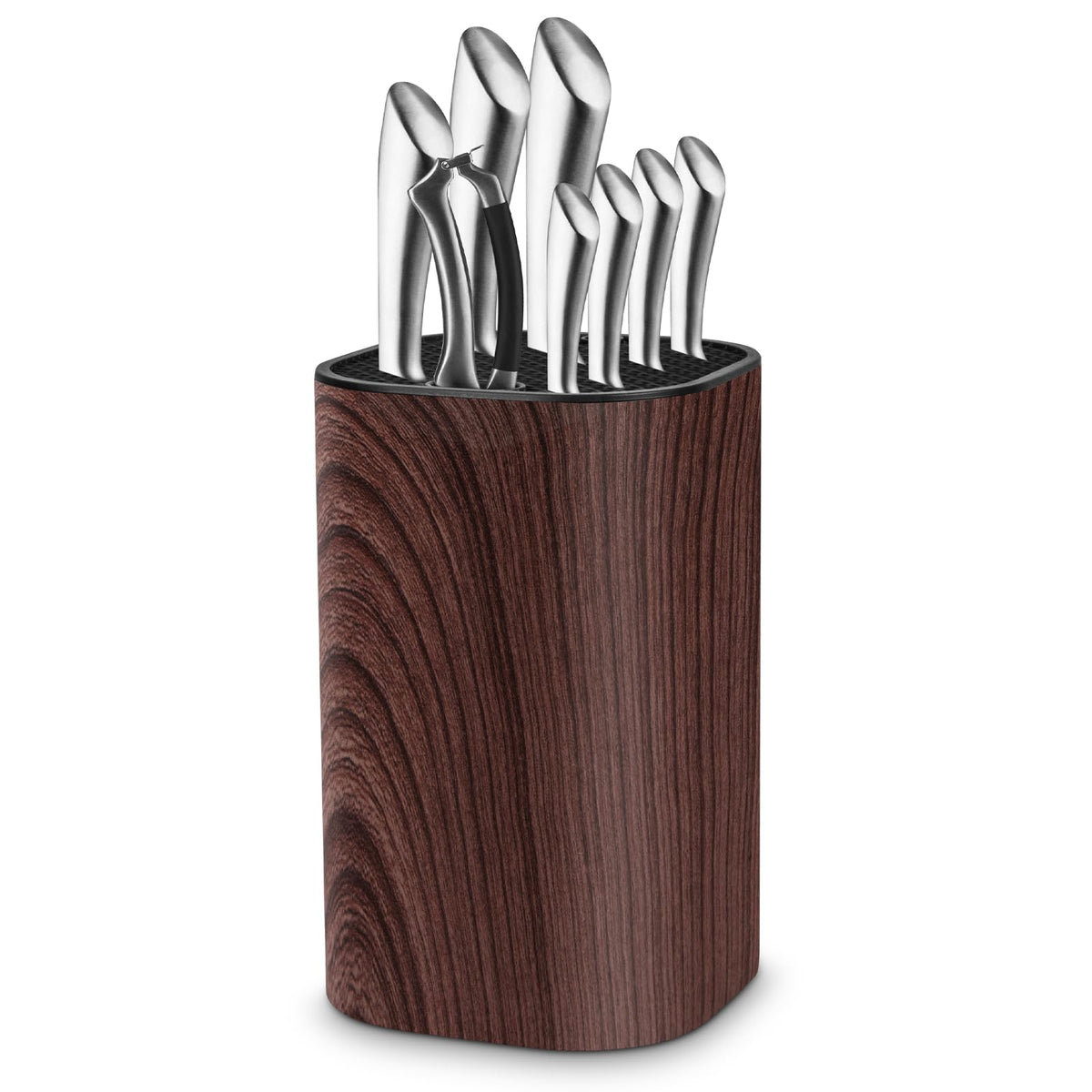 Qoosea Knife Block with Scissors Slot keeps knives organized and ready for quick access.