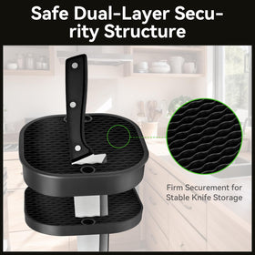 Qoosea Space-Saving Tower keeps frequently used knives within easy reach.
