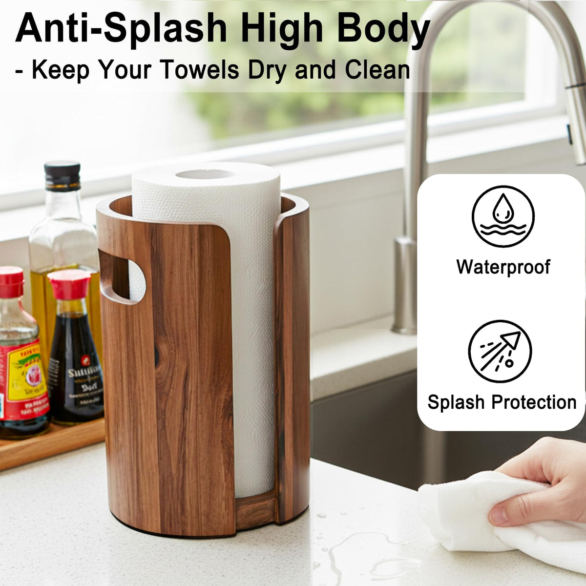 QoQoLiLi non-slip base keeps the stand steady for one-handed tearing.