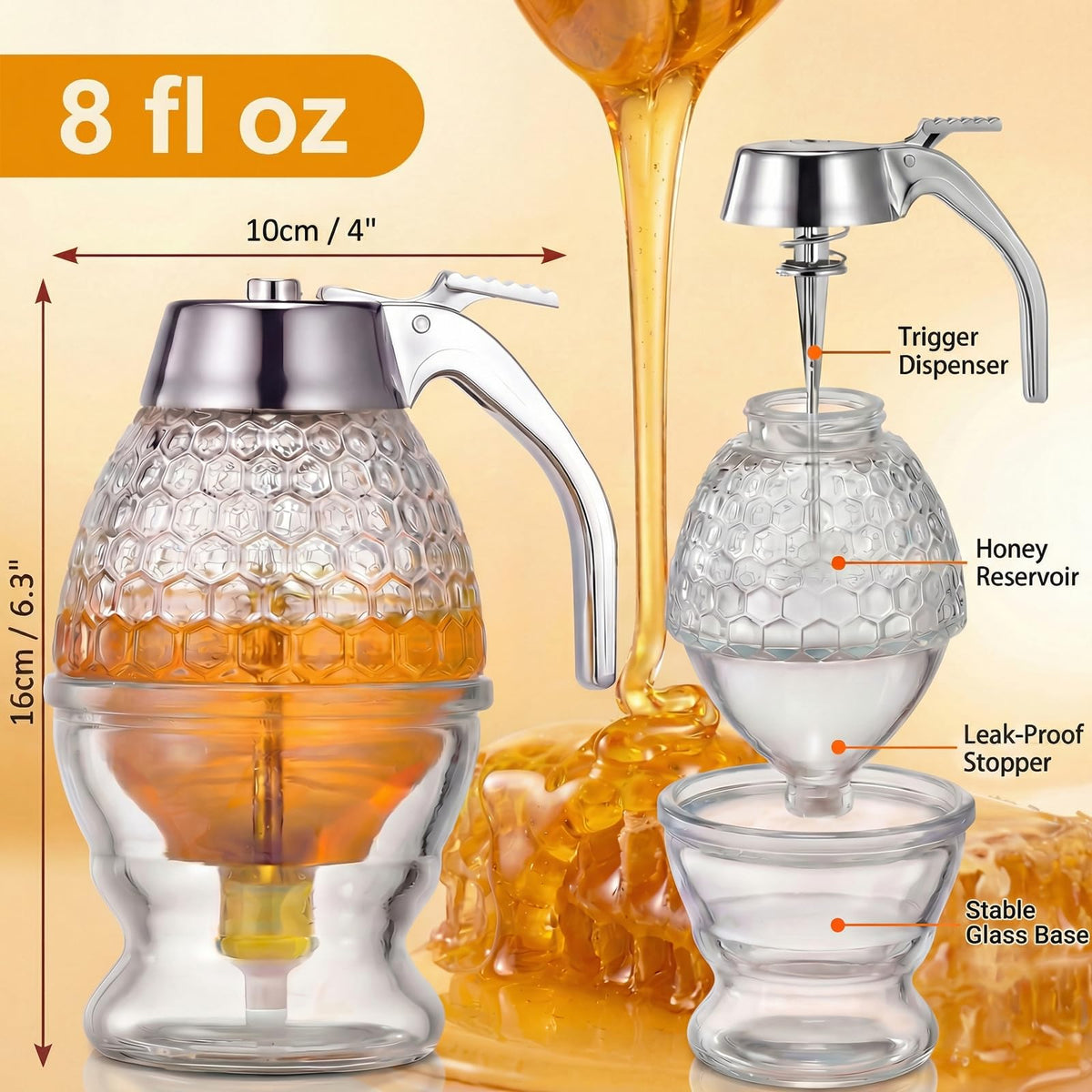 qortyavvu honeycomb design glass bottle adds stylish kitchen decor