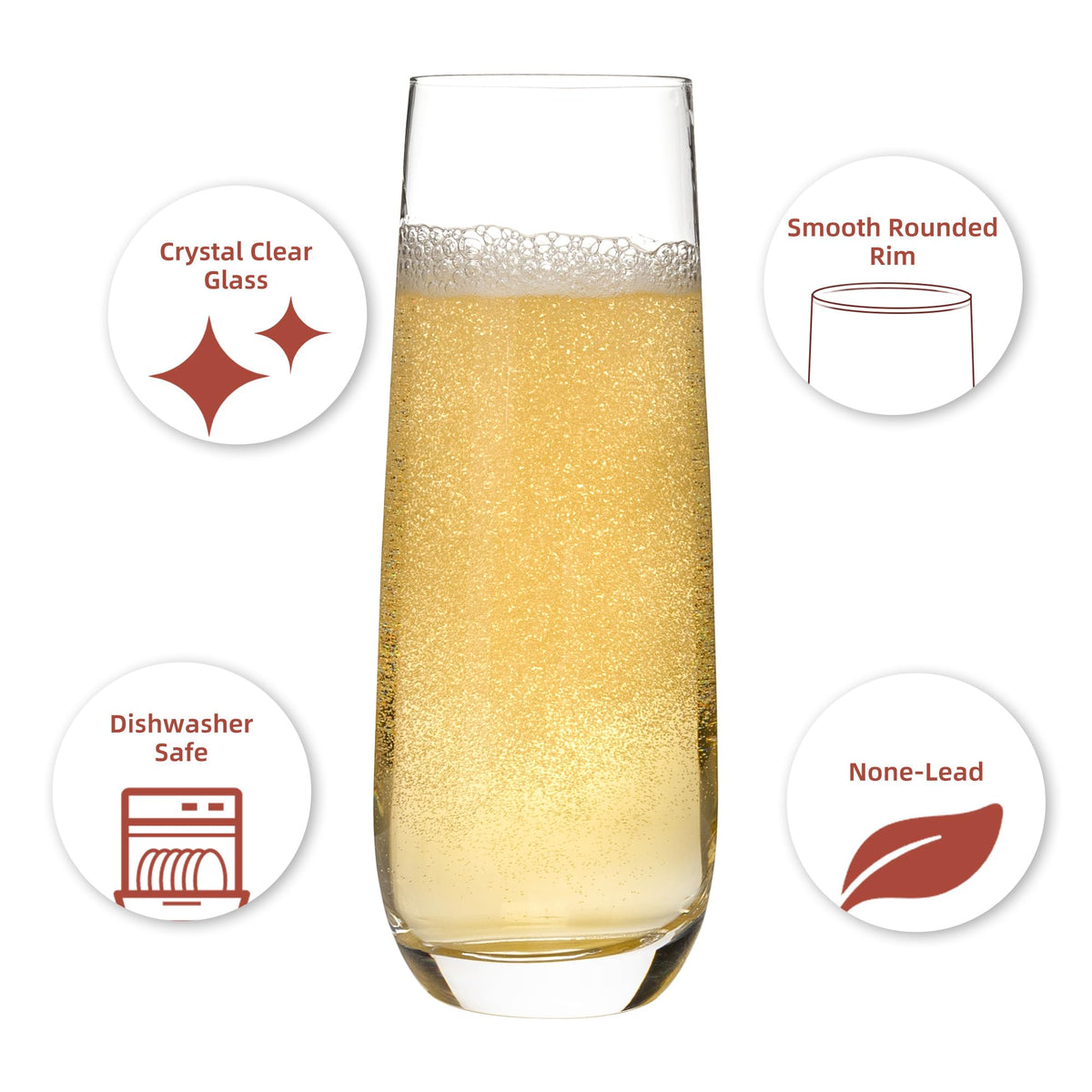 QOWOEO stemless design offers comfortable grip and modern look