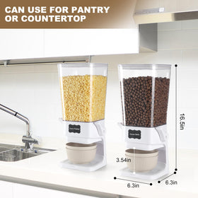 Qozzix cereal dispenser lid keeps contents fresh and dust-free.