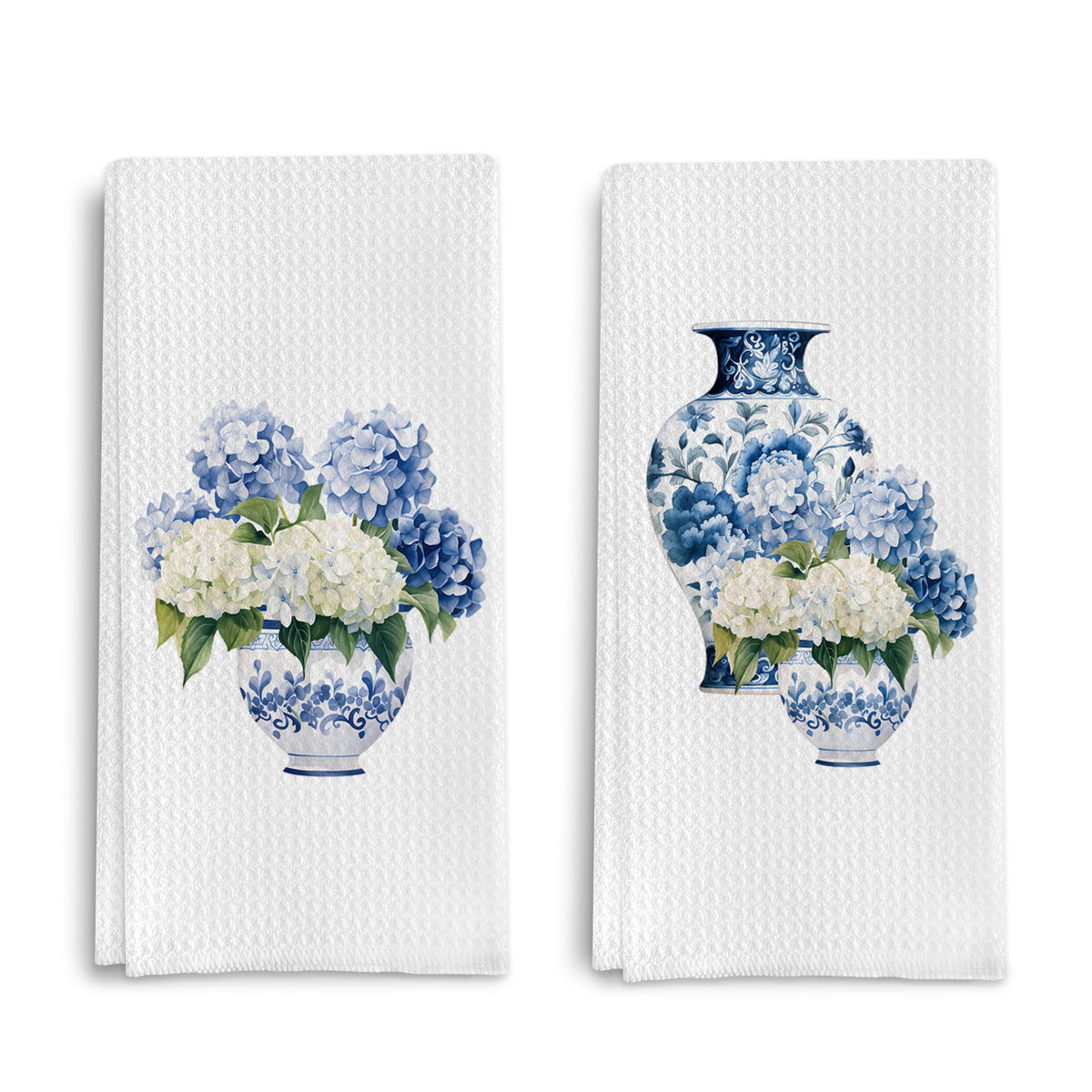 Qpenm hydrangea blue and white porcelain towel for quick drying in daily kitchen tasks