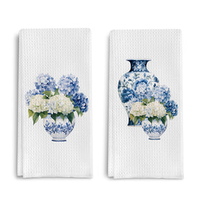 Qpenm hydrangea blue and white porcelain towel for quick drying in daily kitchen tasks