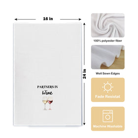 Qpenm funny wine towel set shown as a gift-ready kitchen accessory for wine lovers.