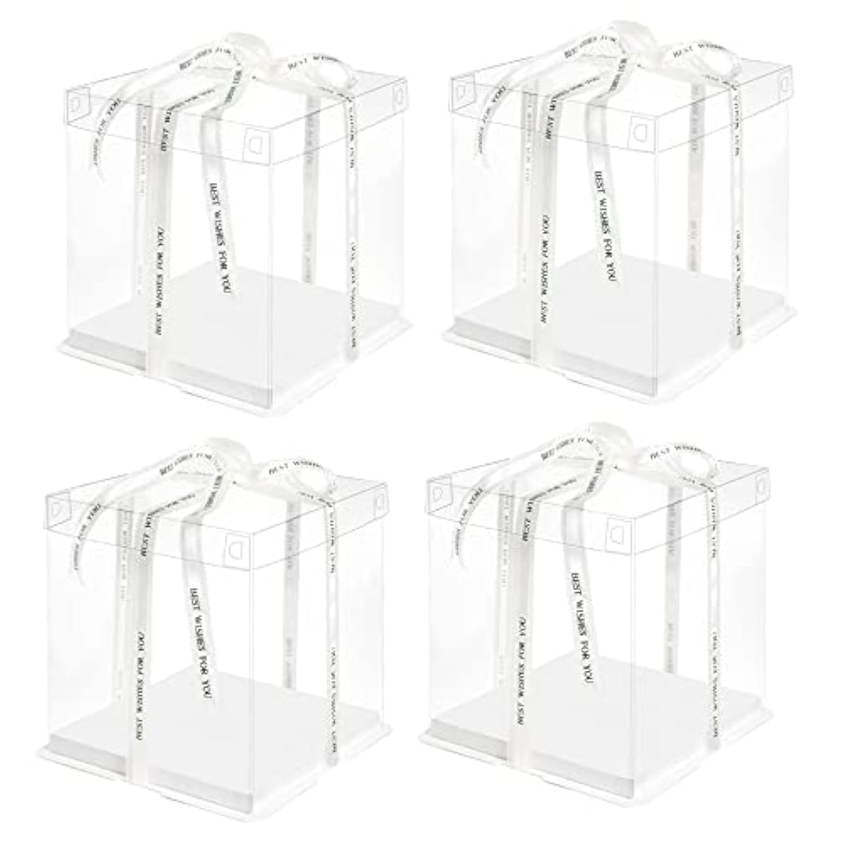 QPEY clear cake box top view highlights the dessert with crisp visibility for gifting.