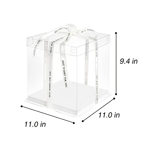 QPEY transparent gift box with ribbon ideal for wedding or party favors.