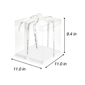 QPEY transparent gift box with ribbon ideal for wedding or party favors.