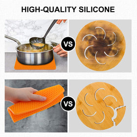 Food-grade silicone from QPIX DIGITAL cushions hot pots and pans