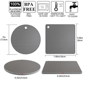 QPIX Digital silicone trivets hanging hole for easy storage