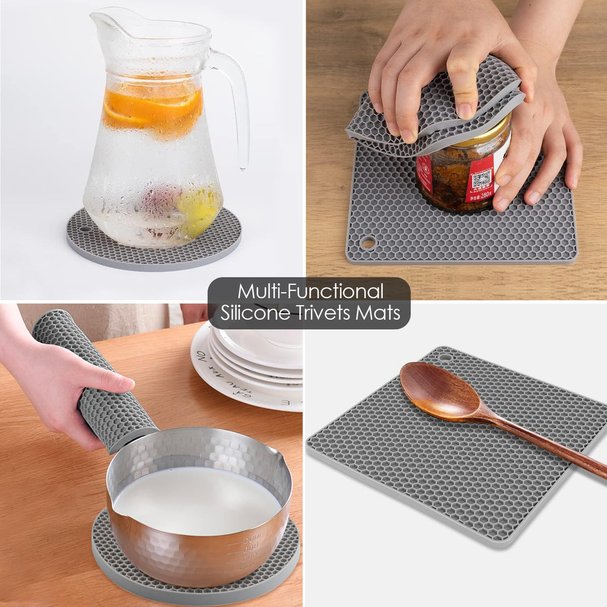 QPIX Digital silicone trivets heat protection on counters during cooking