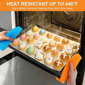 Close-up of QPIX DIGITAL honeycomb silicone trivet texture showing non-slip grip