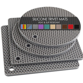 QPIX Digital silicone trivets round mats protect countertops when handling hot dishes