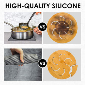 QPIX DIGITAL counter protection mat — versatile heat shield for pans.