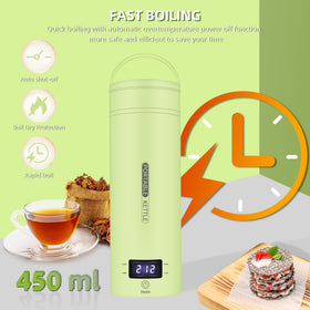 QRAGJBM fast boil at 300W with auto shut-off for safe travel.