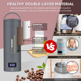 QRAGJBM leak-proof lid with vent for safe boiling on the go.