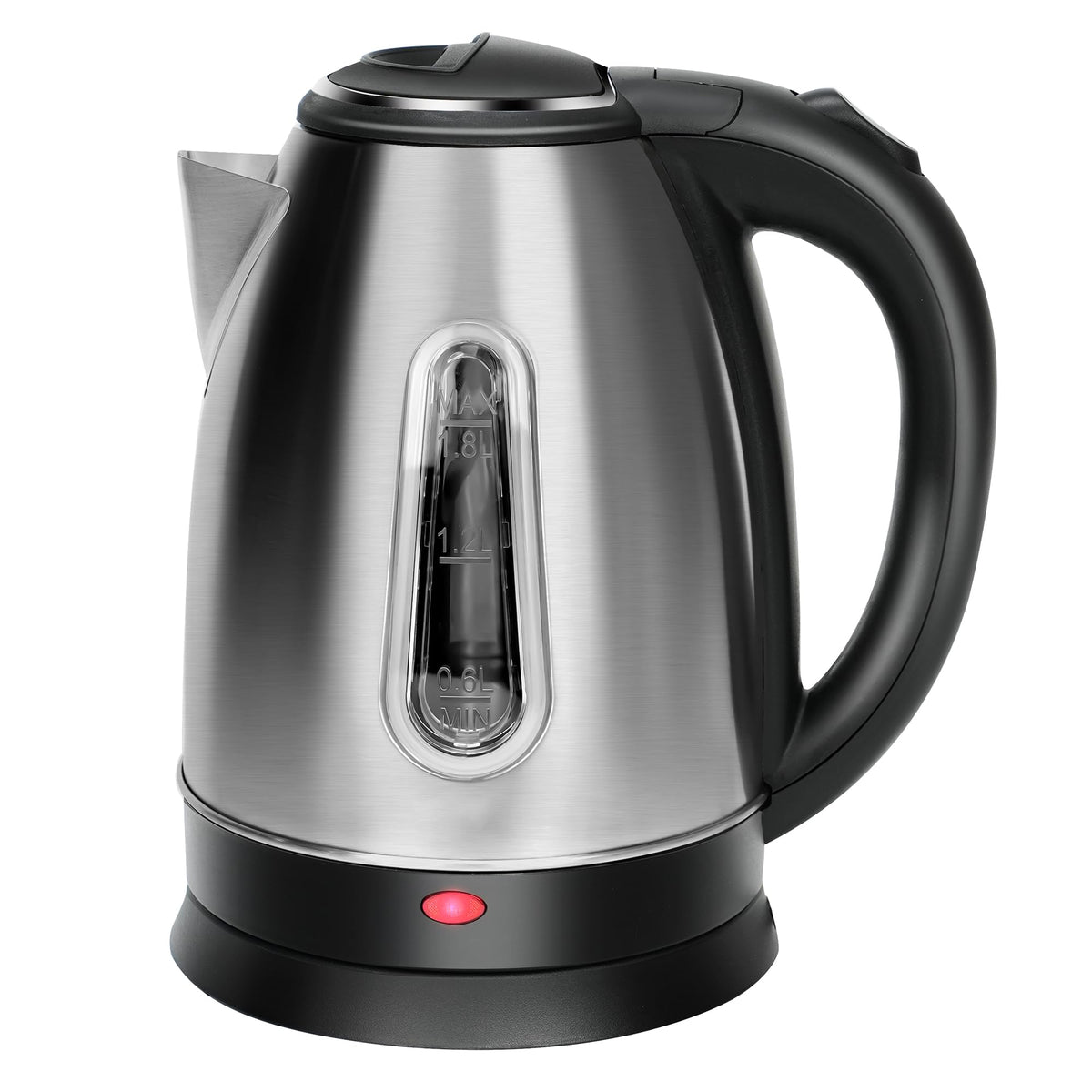 QSLKING electric kettle with 360-base for easy cordless pouring.