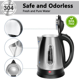 QSLKING kettle water window helps precise filling and measurement.