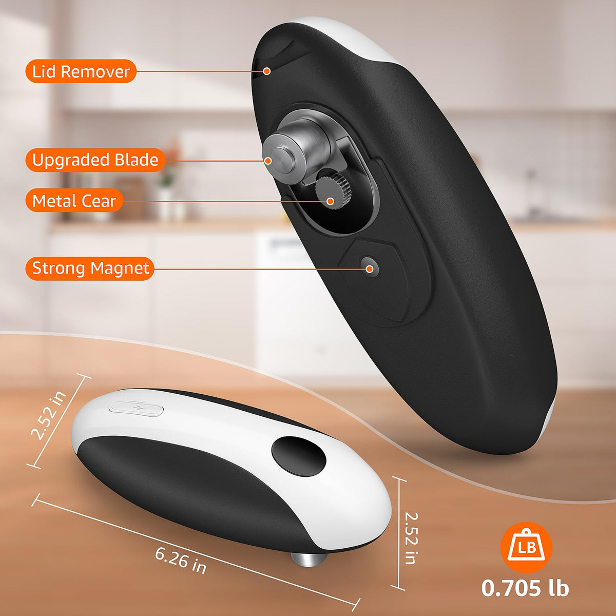 QTDHG Electric Can Opener with smooth-edge cutting for safe openings