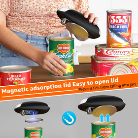 QTDHG Electric Can Opener charging via USB-C for portable power