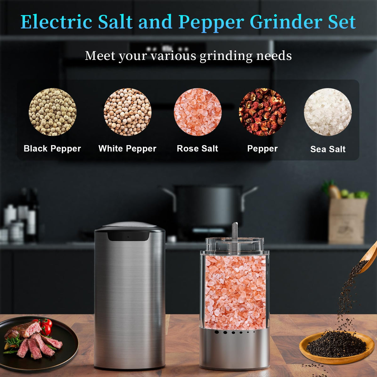 QTDHG electric grinder charging dock in use, quick Type-C charging.