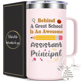Qtencas 20oz assistant principal mug with ergonomic handle for daily school use.