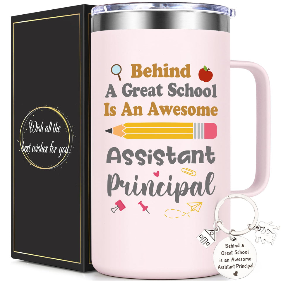 Qtencas 20oz assistant principal mug with ergonomic handle for daily school use.