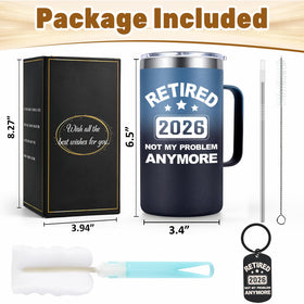 Qtencas retirement mug desk setting for home office