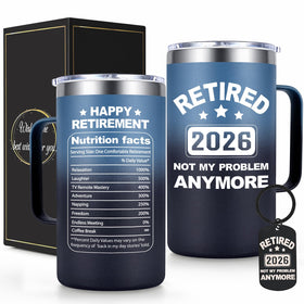 Qtencas retirement mug gradient front view for all-day coffee