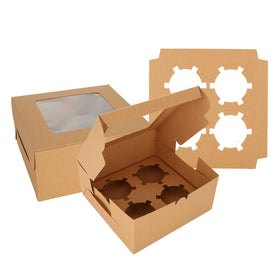 QTLCOHD 4-count cupcake box in 6x6x3 inch design for secure transport of cupcakes