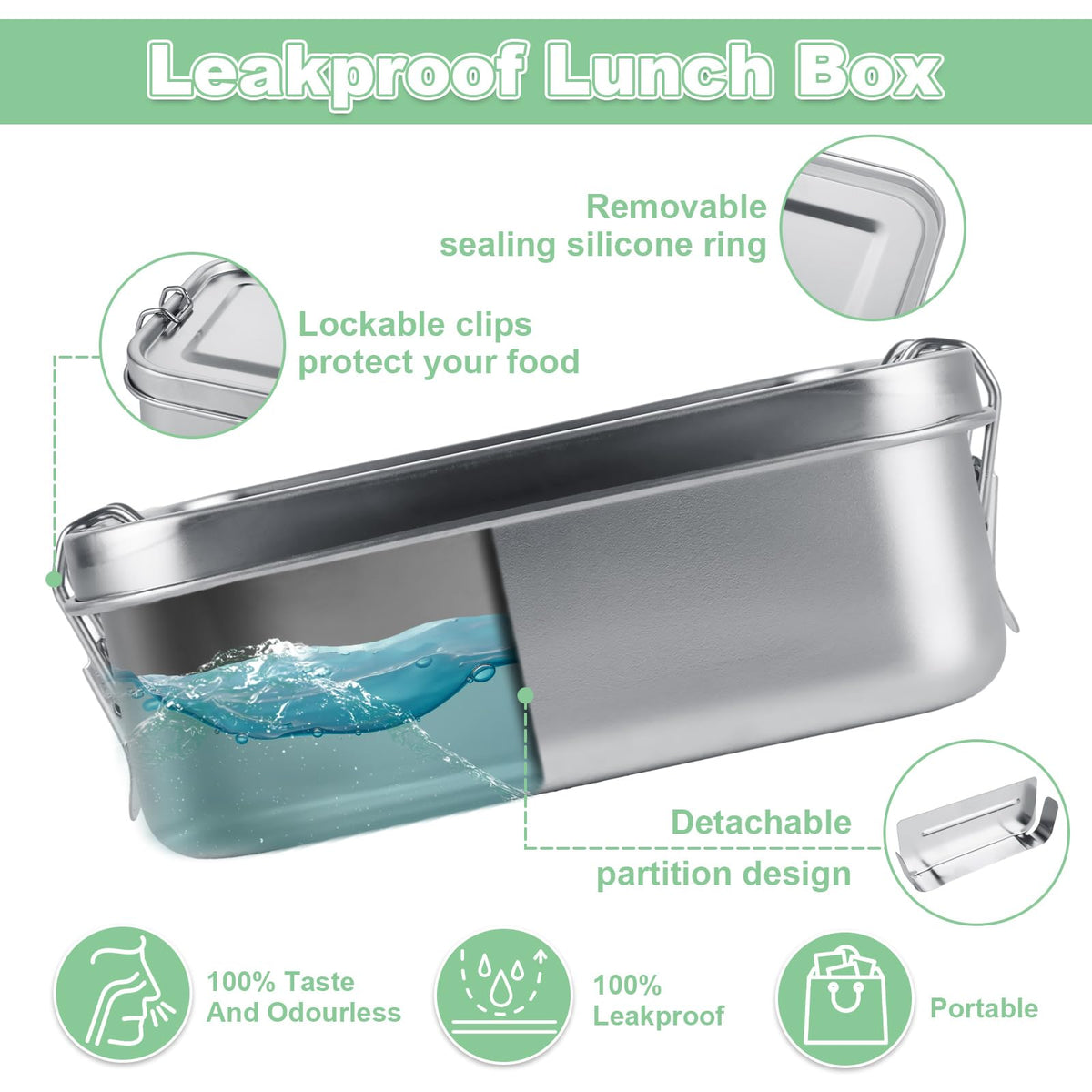 QTLCOHD dishwasher-safe lunch container for easy cleaning.