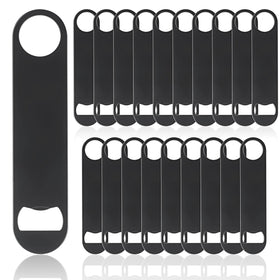 QTLCOHD flat bottle opener 7inch black stainless, easy leverage for quick bottle openings