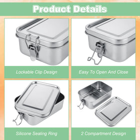 QTLCOHD lunch box with leak-proof clips to prevent spills.