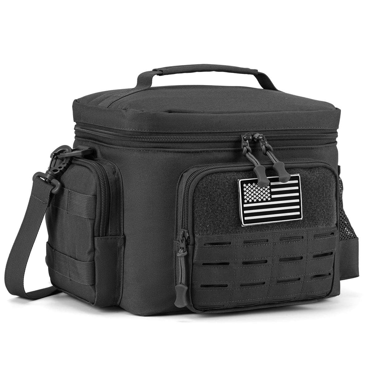 QT&QY Tactical Lunch Bag front pocket for quick access to essentials
