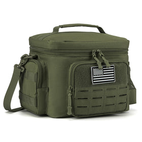 QT&QY tactical lunch bag front pocket keeps snacks within reach.