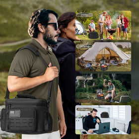 QT&QY Tactical Lunch Bag laser cut MOLLE webbing for rugged style