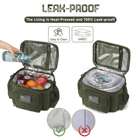 QT&QY tactical lunch bag durable military-green outer fabric.