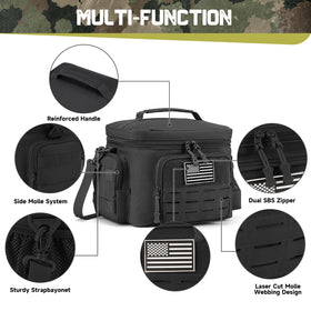 QT&QY Tactical Lunch Bag MOLLE attachments for customizable gear