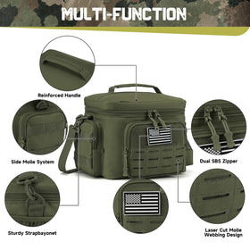 QT&QY tactical lunch bag MOLLE attachments for modular gear.