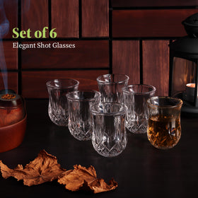 QUAFFER shot glass with smooth lip for easy sipping.