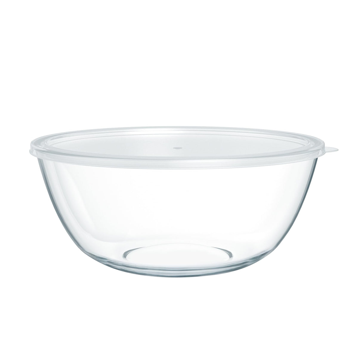 Quald 4.7 Qt extra large glass mixing bowl on counter for easy prep