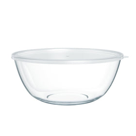 Quald 4.7 Qt extra large glass mixing bowl on counter for easy prep