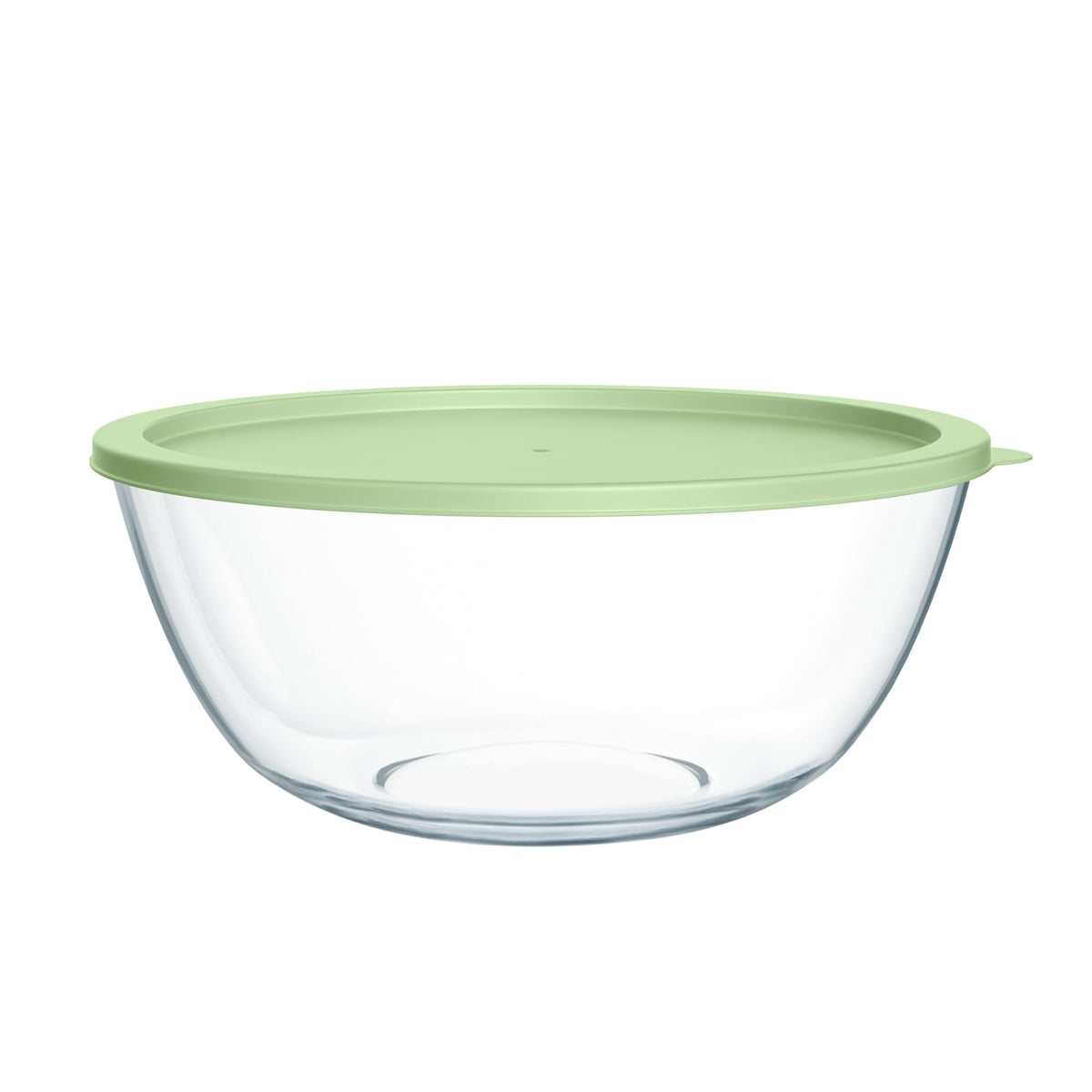Quald extra-large glass mixing bowl, clear to monitor ingredients while you mix.
