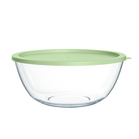 Quald extra-large glass mixing bowl, clear to monitor ingredients while you mix.